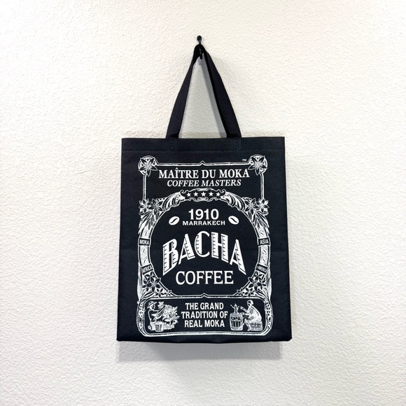 BACHA Handbags - Bacha Coffee Black Tote Bag – Marrakech 1910 Graphic Shopper